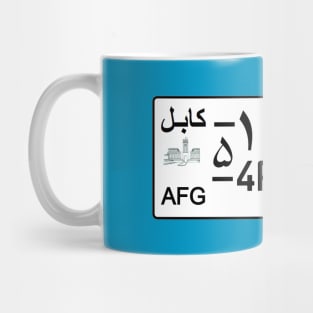 Afghanistan car license plate Mug